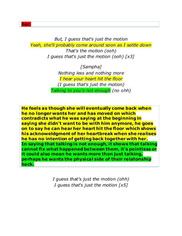 The Motion Lyrics