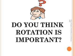 Pooja Singhal, Ph.D Research Scholar,
JMI.
 DO YOU THINK

  IMPORTANT?
  ROTATION IS
 