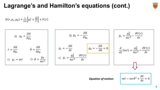 Motion of particle in the central potential in classical physics | PPTX