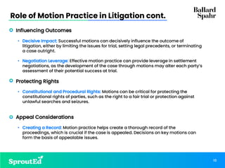 Motion Practice Strategy | Sprout Education CLE | PDF