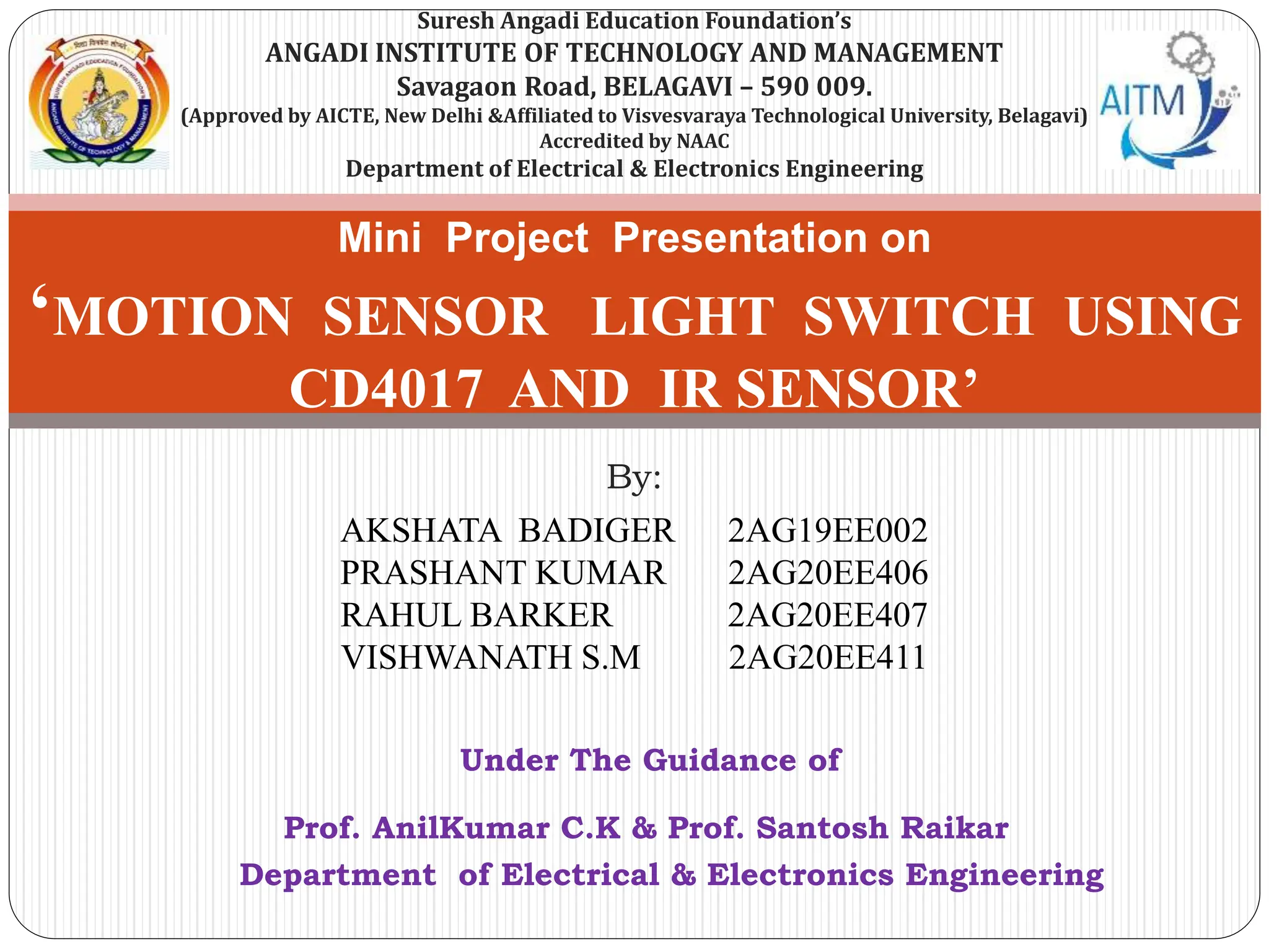motion sensor light using CD 4017 and IR sensor.pptx