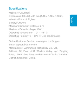 Aqara Motion Detector - Zigbee -Xiaomi