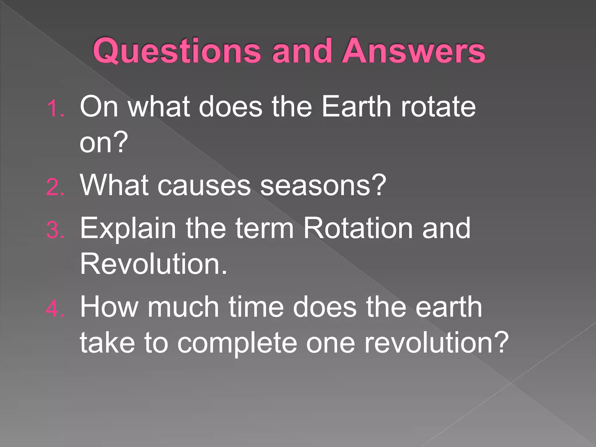 Motions of the earth presentation (1) | PPTX
