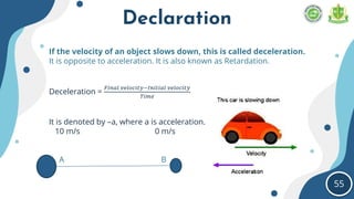 Explain Deceleration Motions Physics for University Group Presentation | PPTX