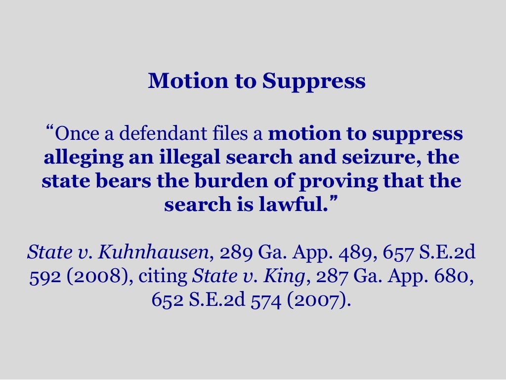 Motions to Suppress v. Motions in LImine Criminal Motions P…