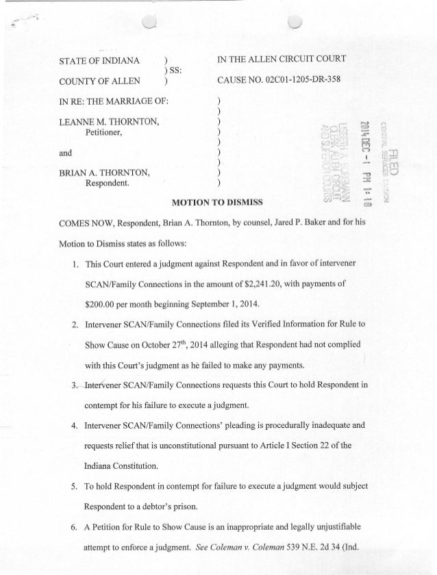 Motion to dismiss 12114