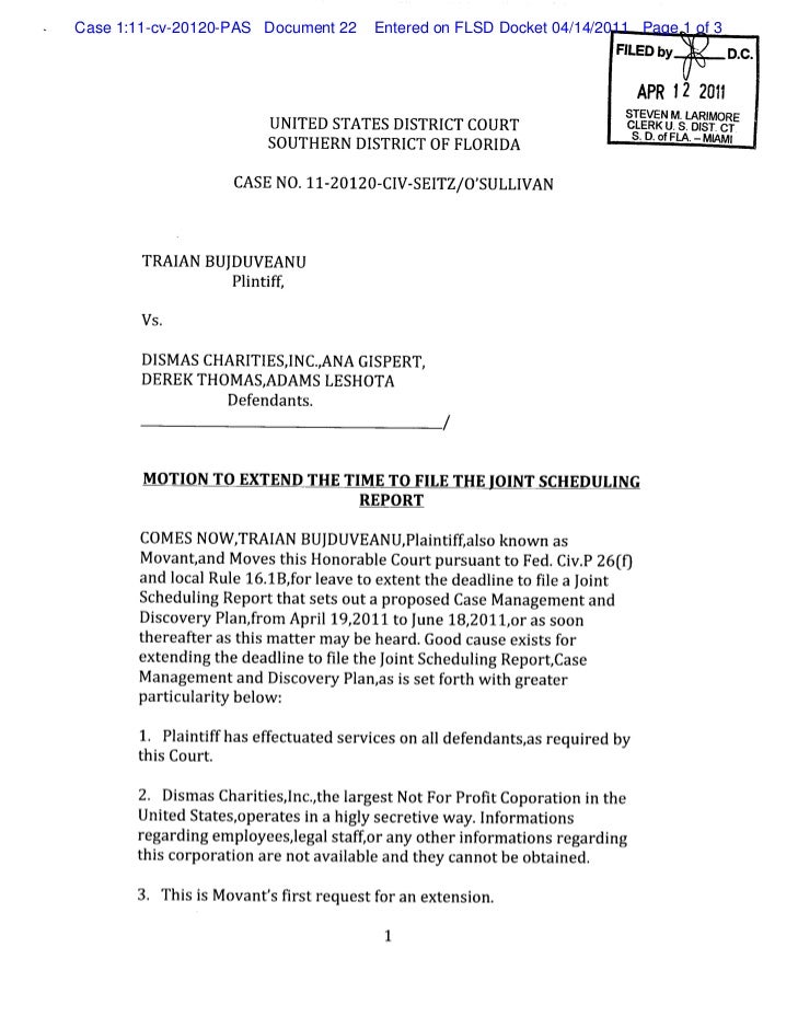 scheduling document