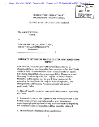 Motion to extend the time to file the joint scheduling report | PDF