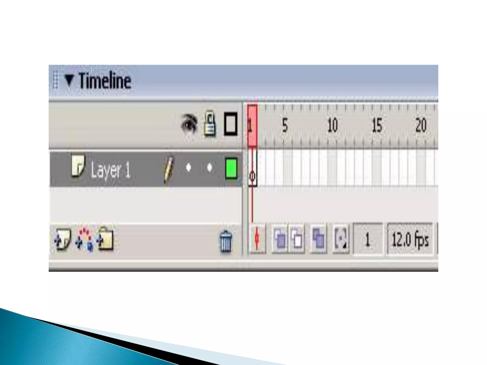  Now you can see a single Layer called 	"Layer1" in your timeline Window.