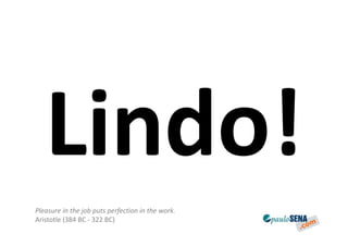 Pleasure in the job puts perfection in the work.
Aristotle (384 BC - 322 BC)
 