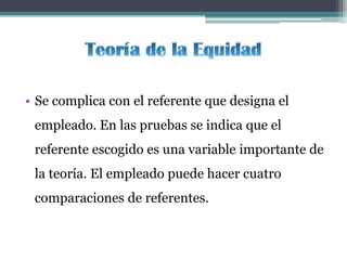 • Se complica con el referente que designa el
 empleado. En las pruebas se indica que el
 referente escogido es una variable importante de
 la teoría. El empleado puede hacer cuatro
 comparaciones de referentes.
 