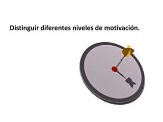 Distinguir diferentes niveles de motivación.