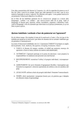 LA MOTIVACIÓ EN L'AULA