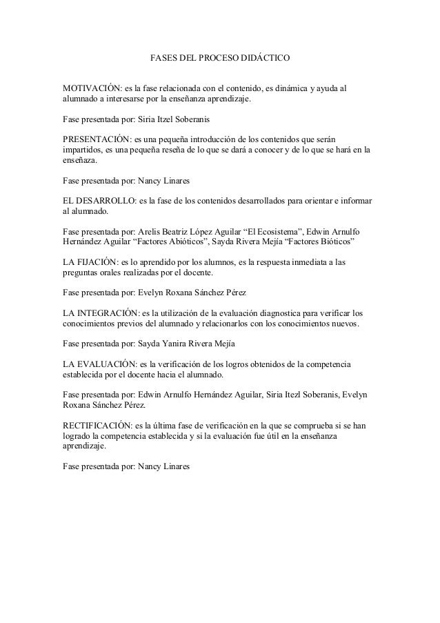 Fases Del Proceso Didactico