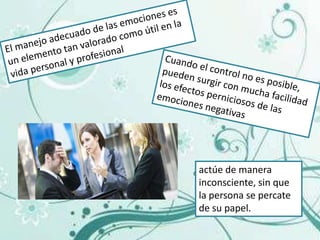 actúe de manera
inconsciente, sin que
la persona se percate
de su papel.
 