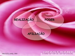 REALIZAÇÃO         PODER



                   AFILIAÇÃO




McCLELLAND, 1985
 