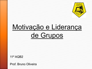 Motivação e Liderança
de Grupos
11º AQB2
Prof. Bruno Oliveira
 