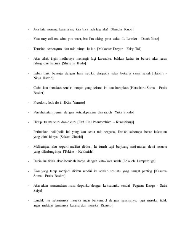 Motivasi Dari Kata Kata  Anime
