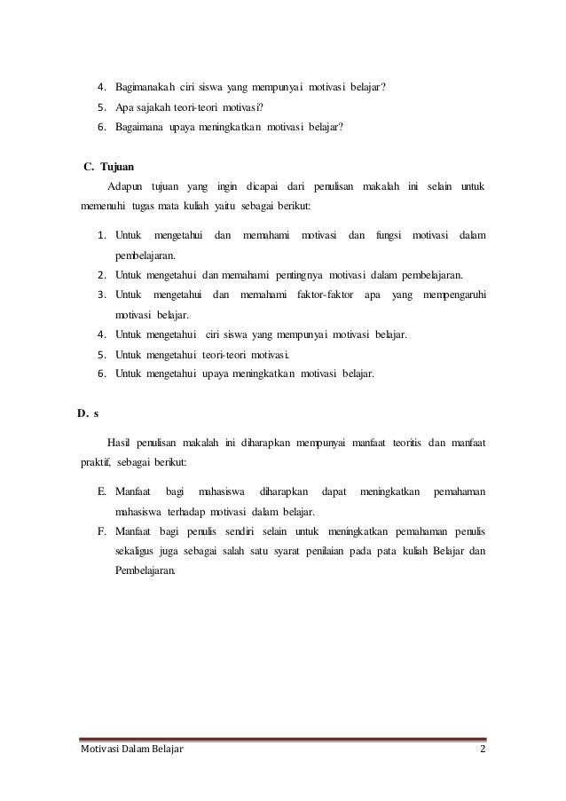 Ciri Siswa Motivasi Rendah - Materi Siswa