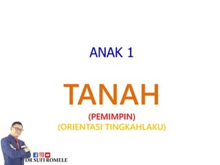 ANAK 1
TANAH
(PEMIMPIN)
(ORIENTASI TINGKAHLAKU)
DRSUFIROMELE
 