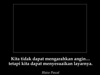 Kita tidak dapat mengarahkan angin… tetapi kita dapat menyesuaikan layarnya. Blaise Pascal 