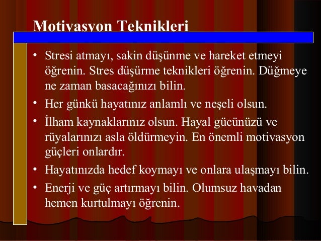 Motivasyon ve Başarı
