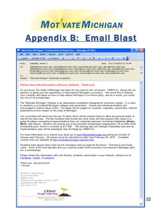 Appendix B:  Email Blast 