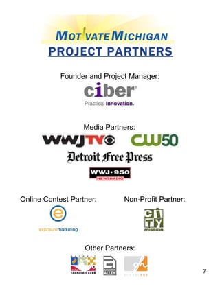 PROJECT PARTNERS Founder and Project Manager: Media Partners: Online Contest Partner: Non-Profit Partner: Other Partners: 