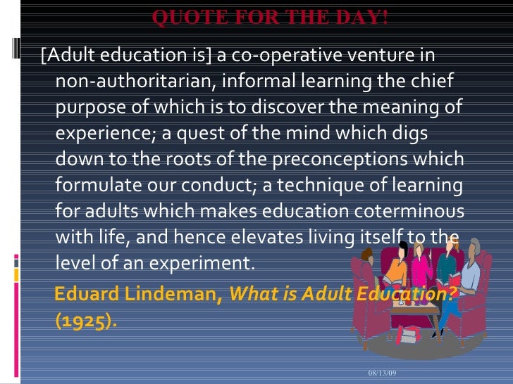 lindeman + quote + adult education lindeman + quote + adult education