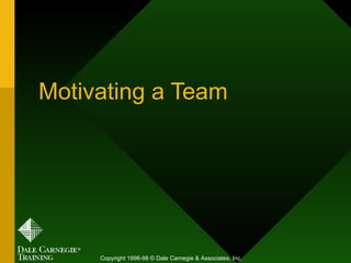Motivating a Team Copyright 1996-98 © Dale Carnegie & Associates, Inc. 