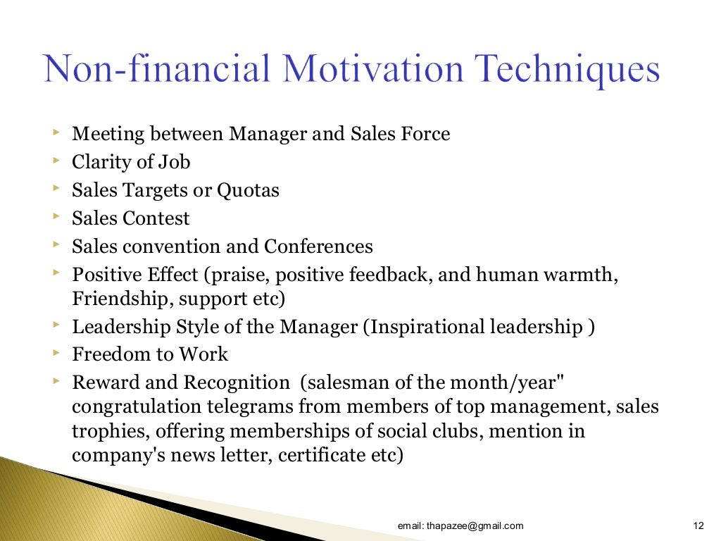 Motivating Sales Personnel