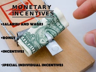   MONETARY  INCENTIVES SALARIES AND WAGES BONUS INCENTIVES SPECIAL INDIVIDUAL INCENTIVES 