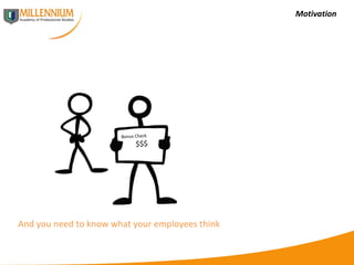 Motivation And you need to know what your employees think Bonus Check  $$$ 