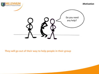 Motivation They will go out of their way to help people in their group Do you need any help?  
