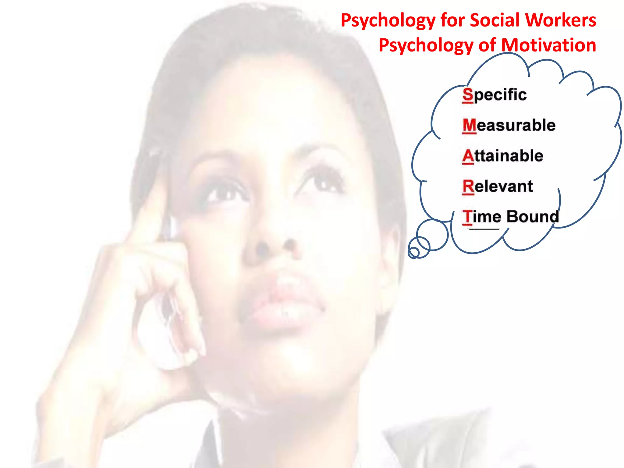 Psychology for Social Workers
Psychology of Motivation
 