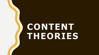 CONTENT
THEORIES
 
