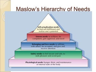 Maslow’s Hierarchy of Needs
 