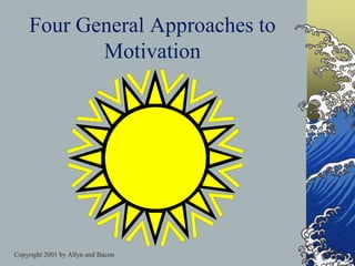 Copyright 2001 by Allyn and Bacon
Four General Approaches to
Motivation
 
