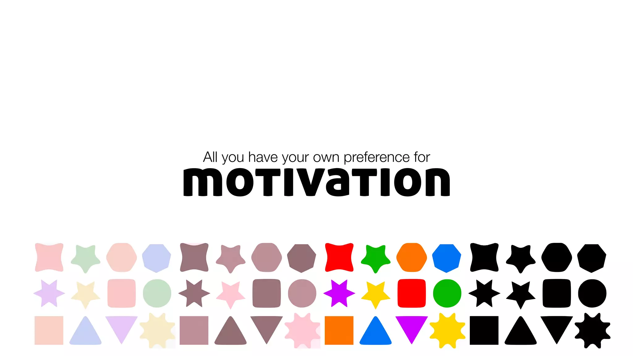 motivation
All you have your own preference for
 