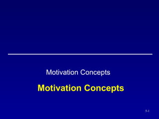 Motivation Concepts Motivation Concepts 