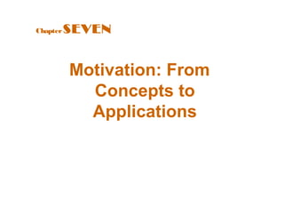 Chapter   SEVEN


          Motivation: From
            Concepts to
            Applications
 