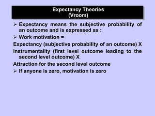 Outcome Expectancy Motivation1 | PPT