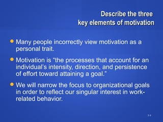 three views of motivation