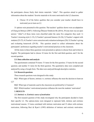 Motivational factors in learning an L2. A study on intrinsic/extrinsic ...