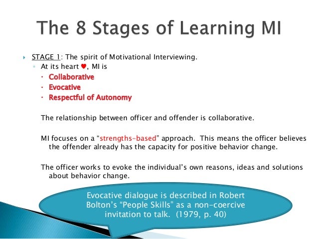 Motivational interviewing training in criminal justice