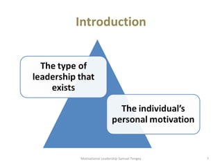 Introduction 
Motivational Leadership Samuel Tengey 7 
 