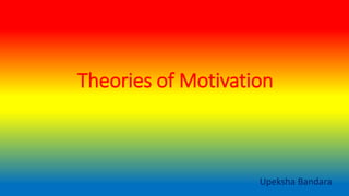 Theories of Motivation
Upeksha Bandara
 