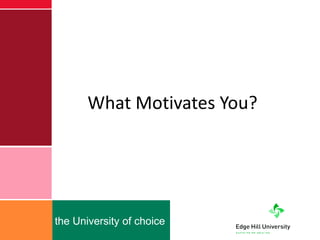 What Motivates You? 