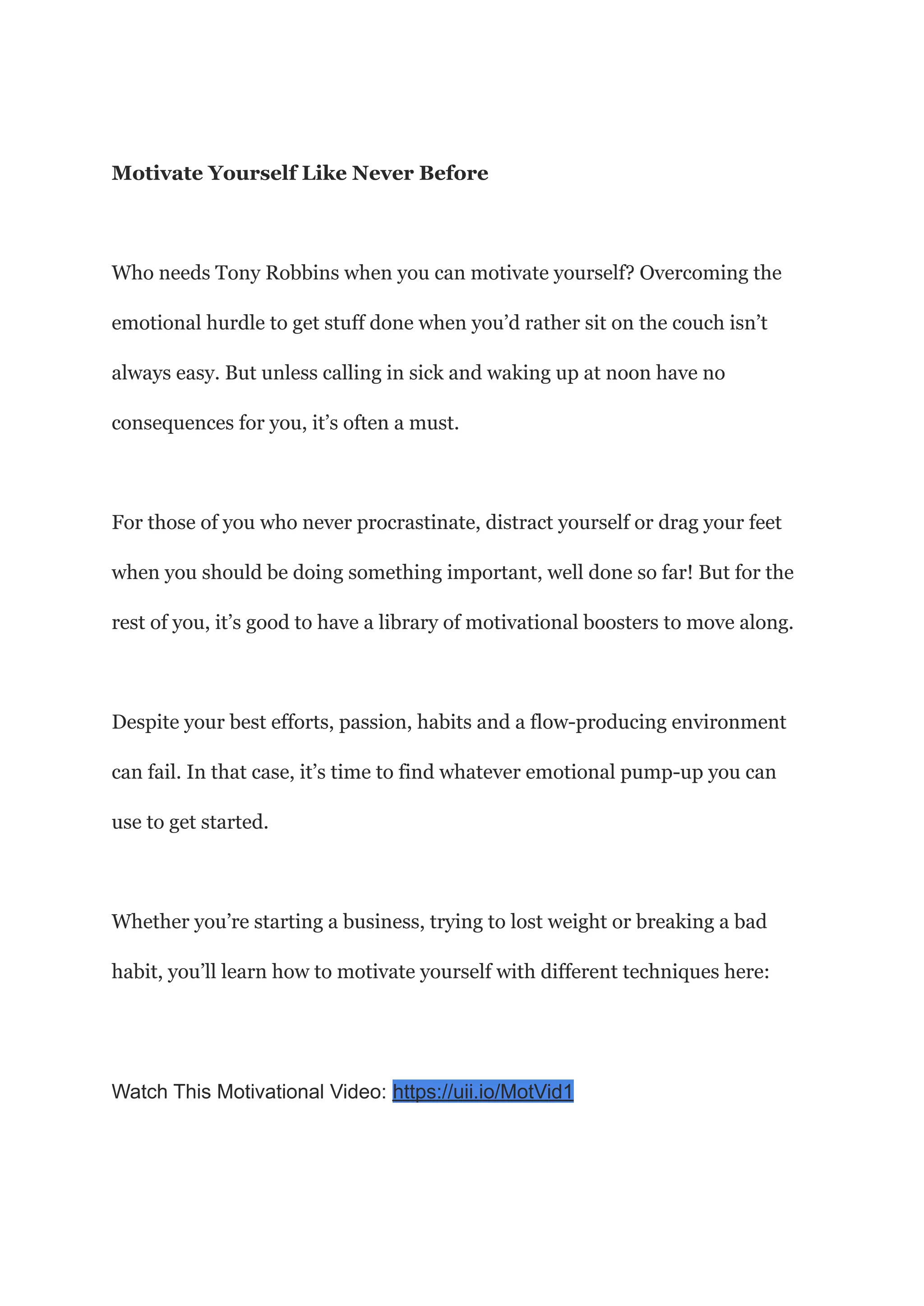 Motivational video PDF