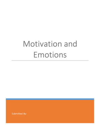 Submitted By:
Motivation and
Emotions
 
